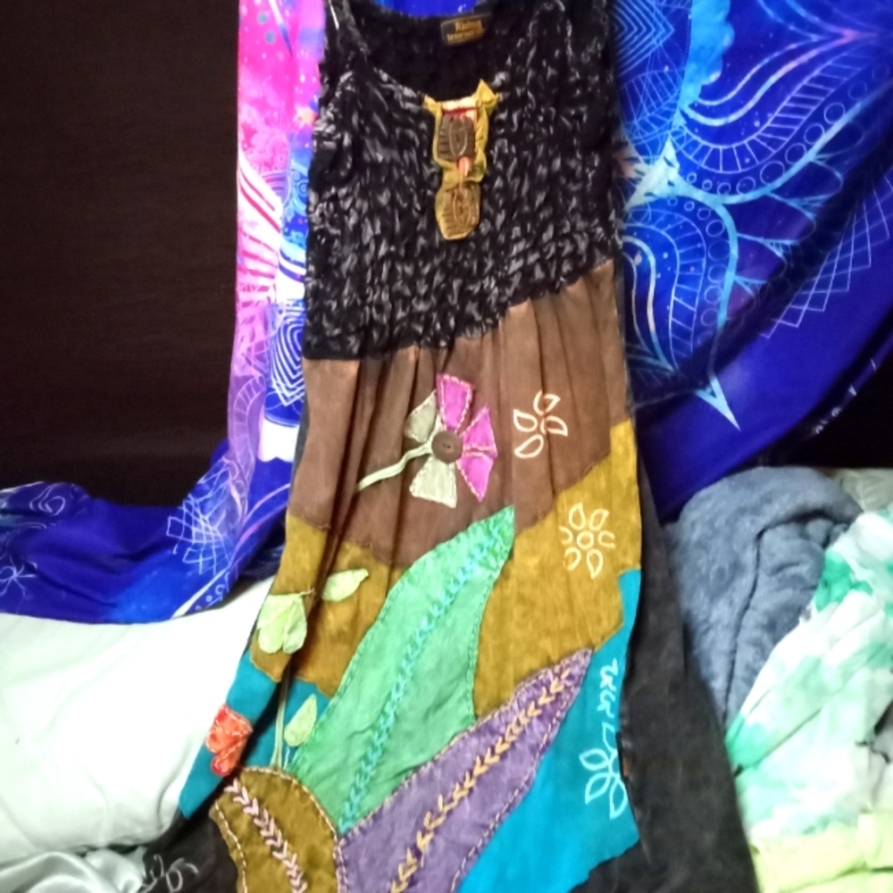 Rising international patchwork dress